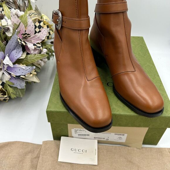 Men, Gucci, leather ankle boots size 9, made in Italy - Picture 11 of 12